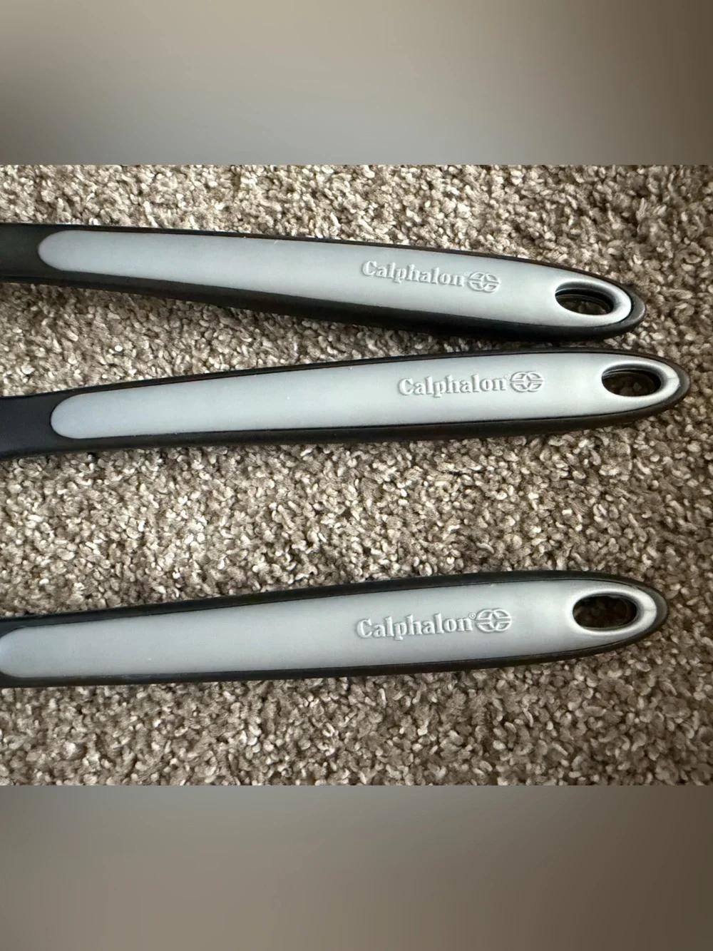 Calphalon Black and Gray 3-Piece Serving Spoon Set